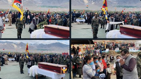 The BJP leader also took to Twitter to share photographs from Nyima Tenzin’s funeral, but the tweet was deleted later.
