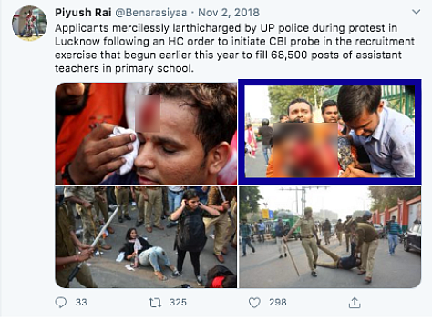 Old Pics Used to Show Youth Protesting Against Unemployment in UP