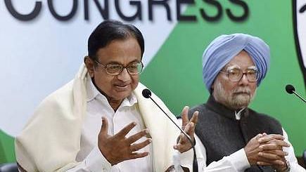 Congress leader P Chidambaram and former PM Manmohan Singh.