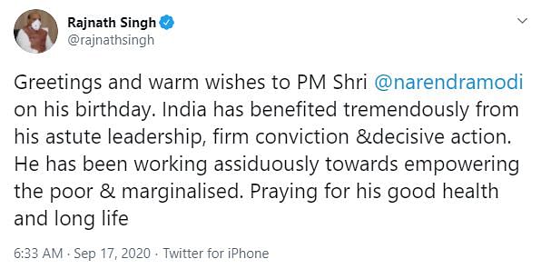 In India, Home Minister Amit Shah, President Ram Nath Kovind and Rahul Gandhi were among those who wished Modi. 