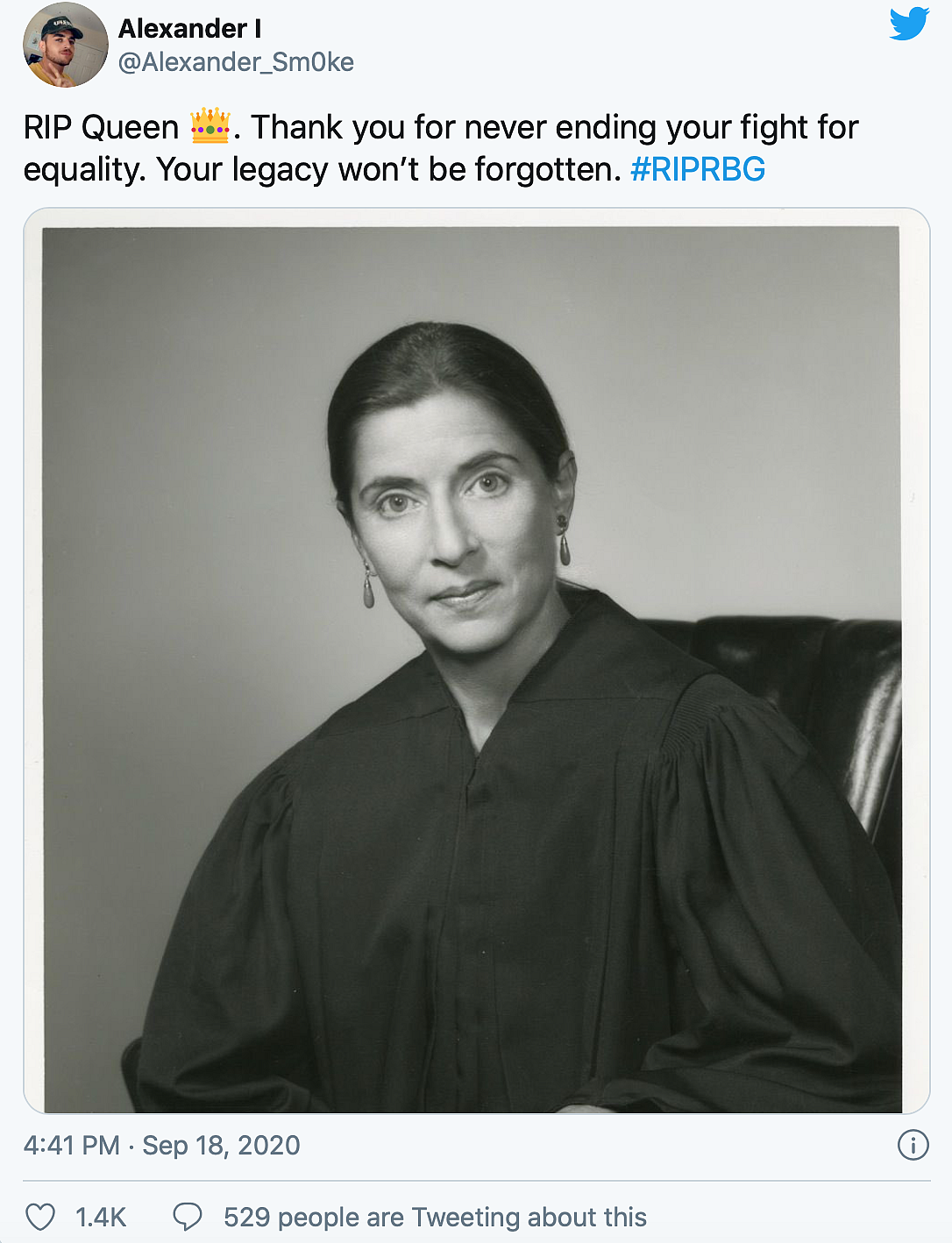 Ruth Bader Ginsburg, Gender Equality Champion, Passes Away at 87