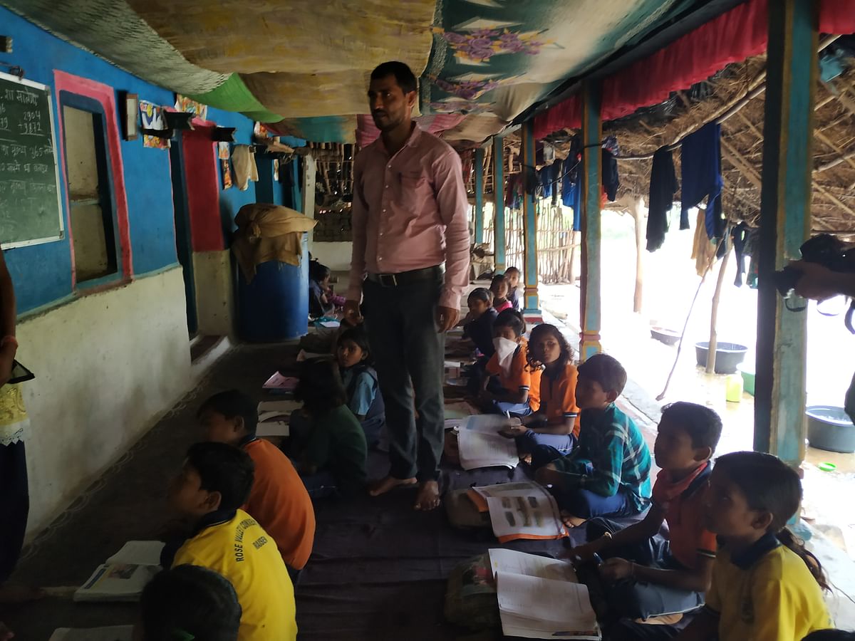 Neeraj Saxena, an assistant school teacher, teaches more than 100 tribal students in Raisen district of MP.