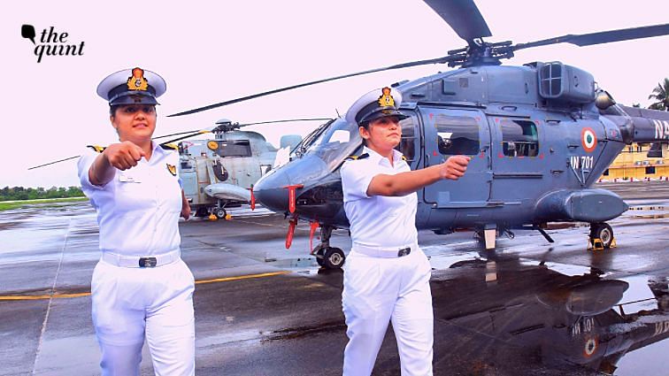 Lt Riti Singh and Sub Lt Kumudini Tyagi, the first women airborne tacticians who will operate from deck of warships, after they passed out of Indian Navys Observer Course, at Southern Naval Command, Kochi, Monday, 21 September, 2020.