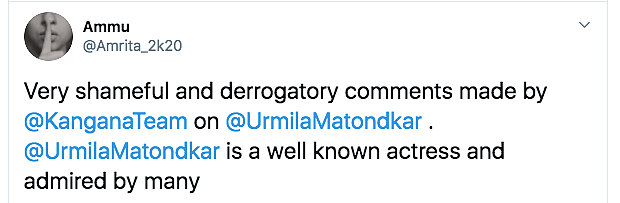 Twitter Supports Urmila, Calls Out Kangana For 'Porn Star' Remark