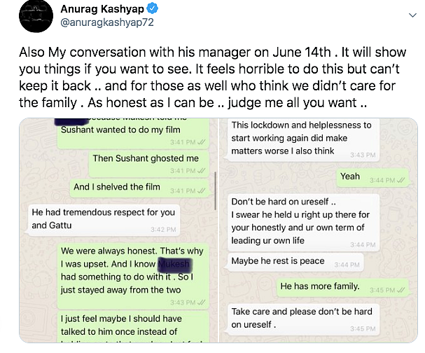Very Knowledge of SSR Makes Us Stand With Rhea: Anurag Kashyap