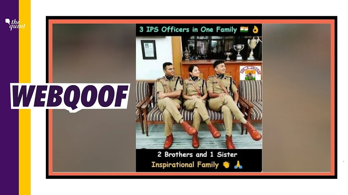 An image of three IPS officers was circulated with the false claim that they are from the same family.