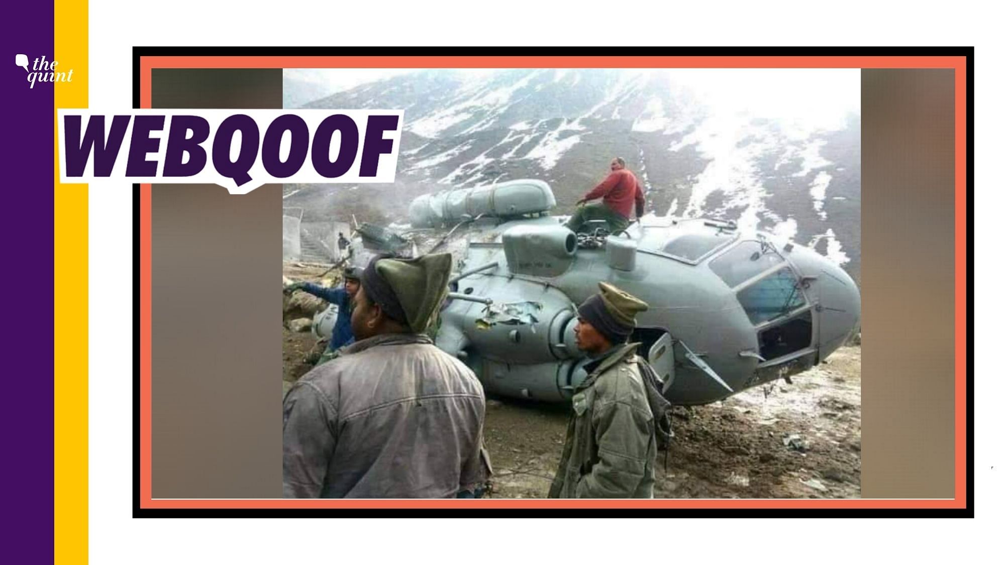 Old image from a crash that took place in Uttarakhand has resurfaced with the false claim that it took place in Ladakh recently.