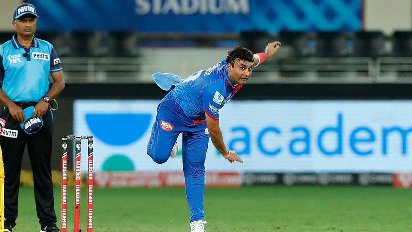 Delhi Capitals’ Amit Mishra bowled an economical spell to slow down the scoring against Chennai Super Kings, playing his first match of IPL 2020.