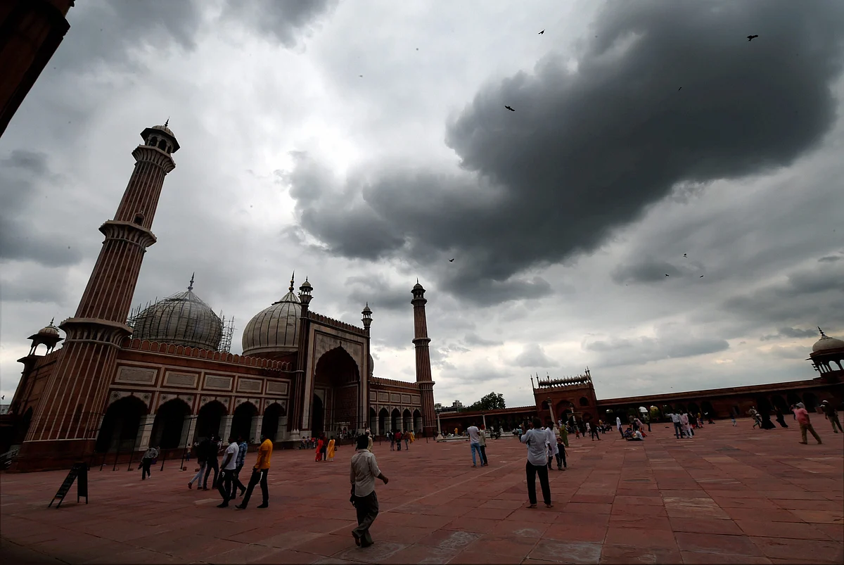 Visitors walk inside the premises of Jama Masjid during Muharram, in old Delhi. In the wake of coronavirus pandemic, mass processions have been cancelled as devotees observed a subdued Muharram and mostly remained indoors.