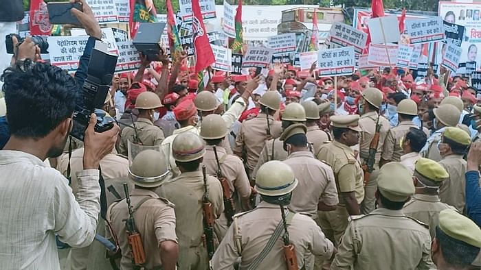 Several protesters led by SP, AAP and farmers’ unions have taken to streets across UP since passage of the bills.
