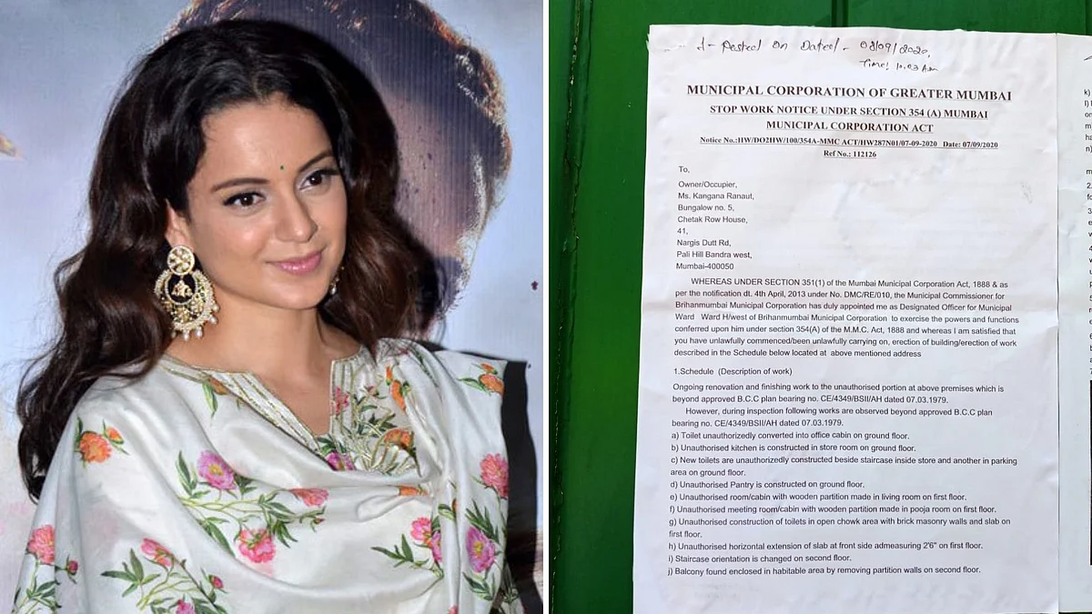 Kangana Ranaut has been served a notice by BMC.