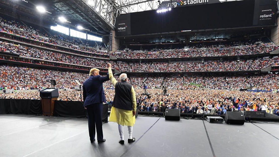 Modi and Trump at the rally in Houston in September 2019.