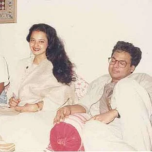 Rekha with her late husband Mukesh Aggarwal.