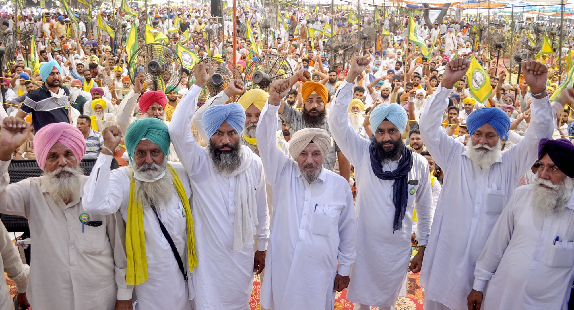 Representatives of various farmers organisations stage a protest against the Central Government over agriculture related issues, in Patiala. Image used for representation.