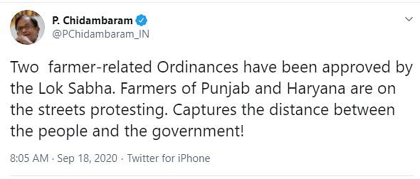 Farmers across Punjab and Haryana have been holding protests in recent weeks over three farm sector bills.