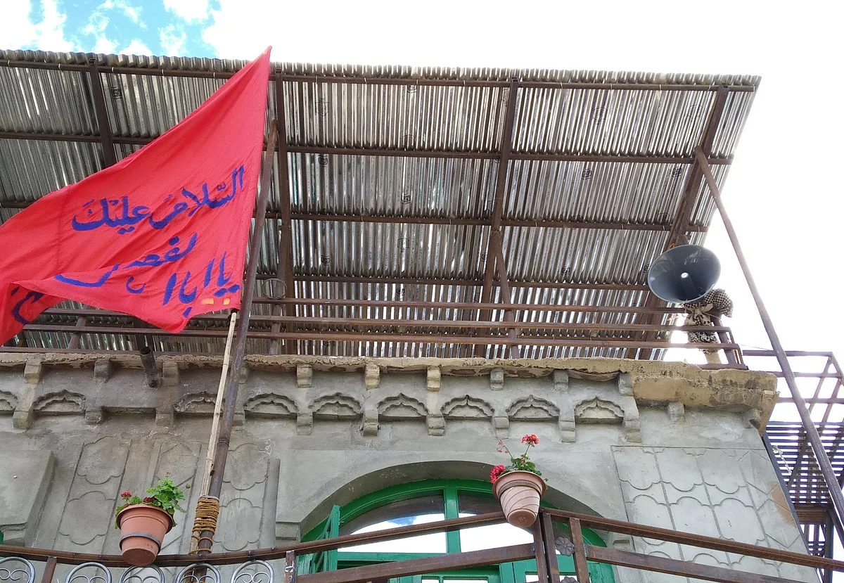 Loudspeakers are set on mosques and various places so that people who are observing Muharram from home can hear the Majlis.