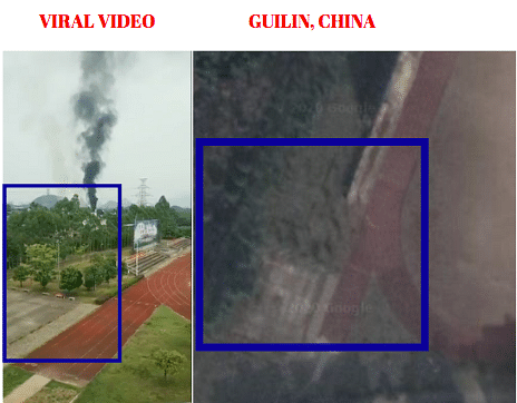 We analysed the location of the videos along with OSINT experts and found that the crash took place in Guilin.