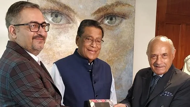 As seen in the picture, Lalit Bhasin (right), Attorney General KK Venugopal (centre) and Prashant Kumar. 