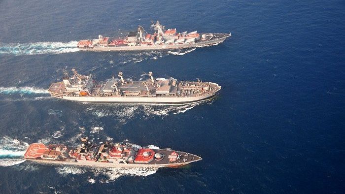 Indian, Russian Navies Hold Maritime Exercise in Bay of Bengal