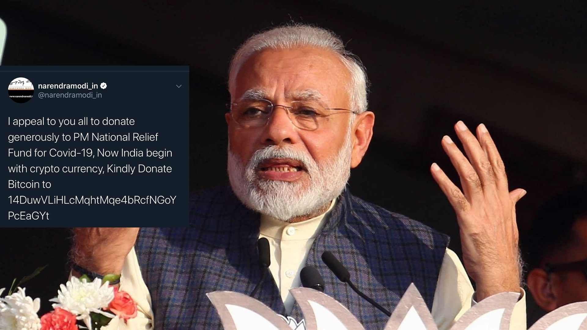 Twitter account of PM Modi’s website hacked.&nbsp;