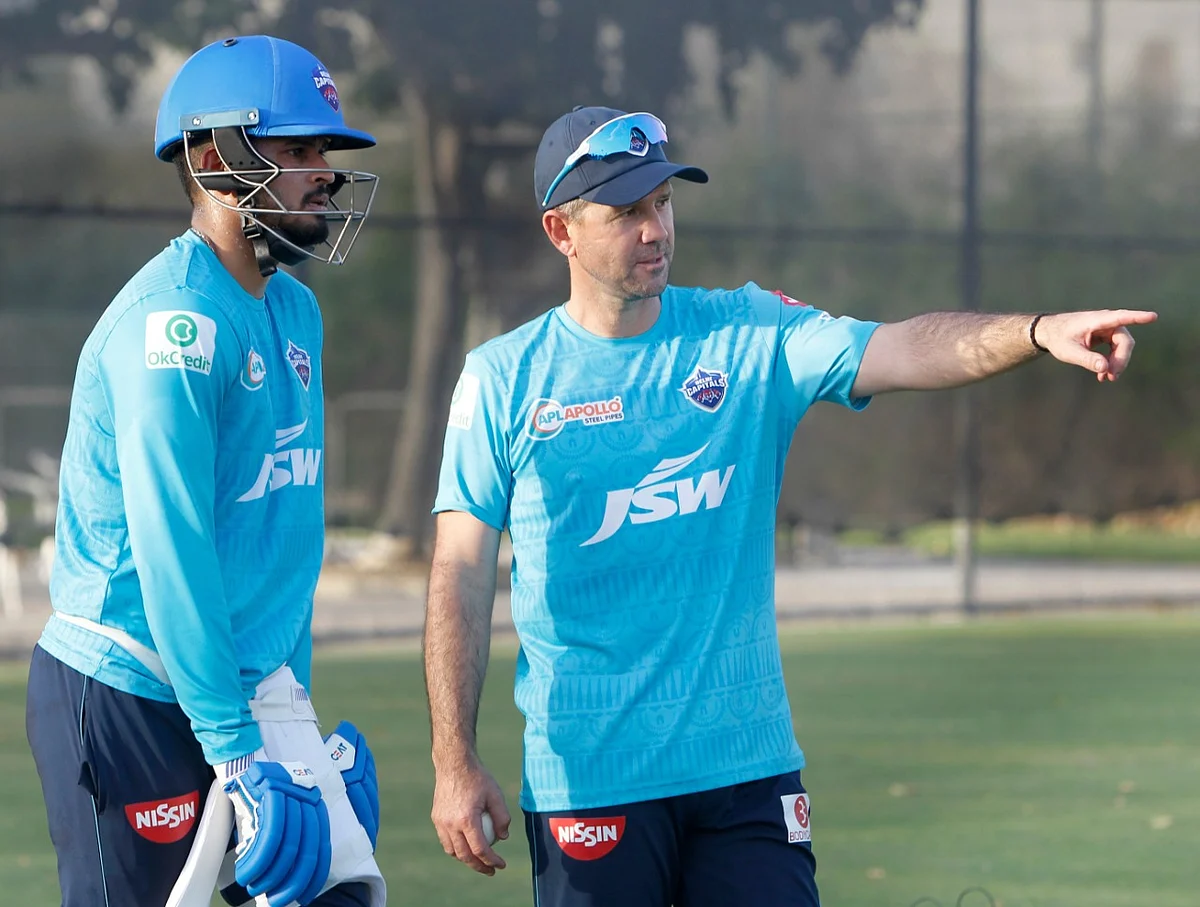 Delhi Capitals captain Shreyas Iyer and coach Ricky Ponting.