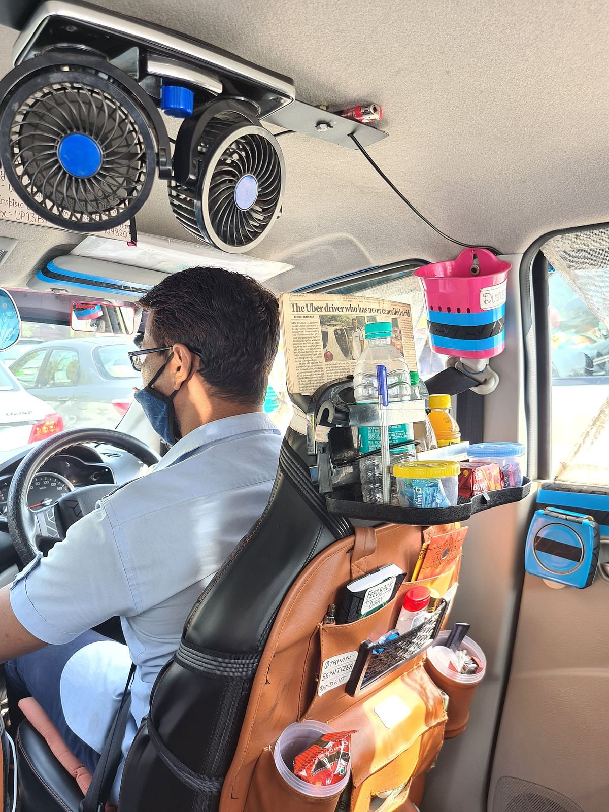 Abdul Qadeer might look like a regular cab from the outside but inside it’s a whole different world.