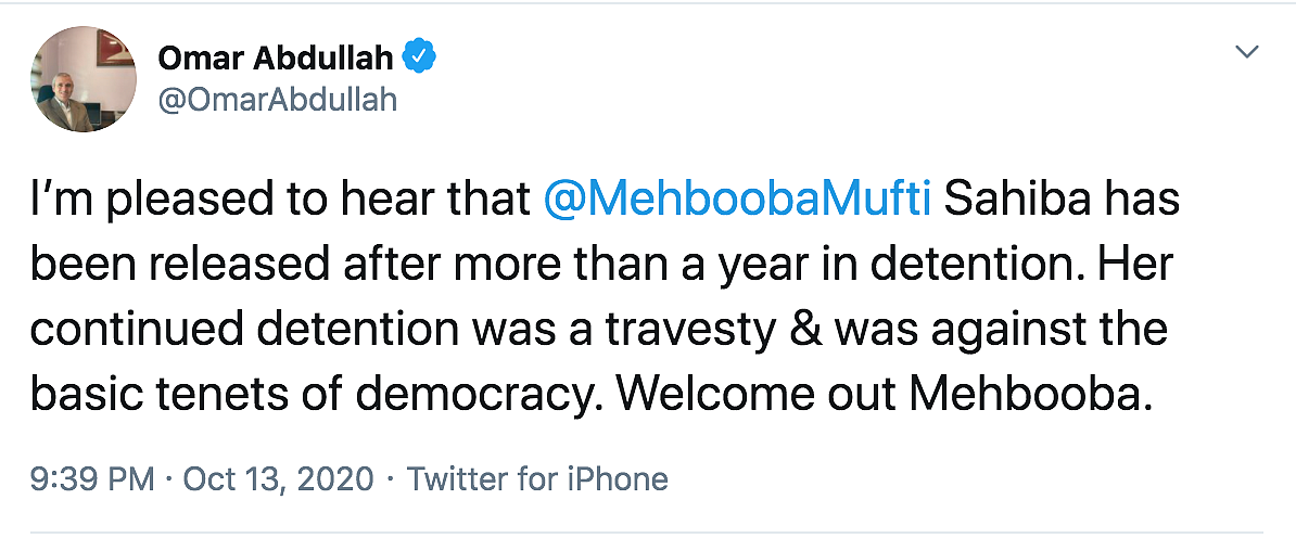 Need to Take Back What Delhi Snatched from J&K: Mufti Post Release