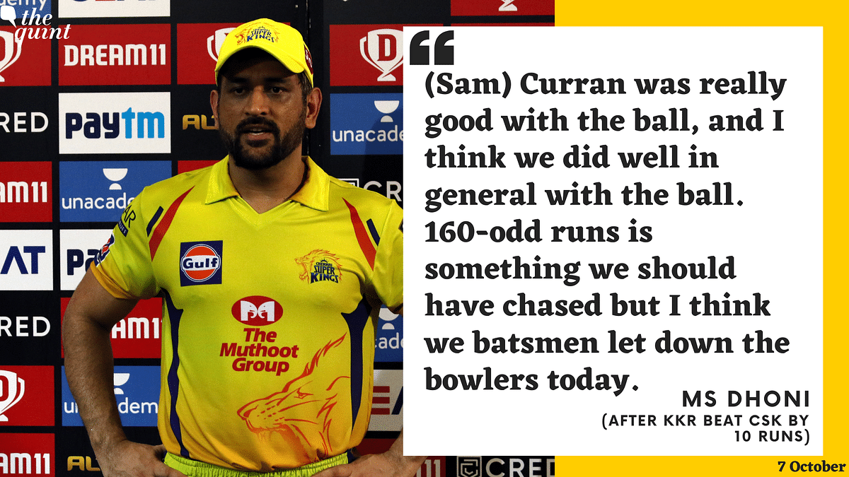 MS Dhoni admitted that CSK’s batsmen let their bowlers down in their 10-run loss to KKR.