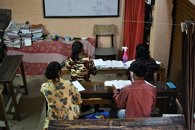 Ajay’s coaching class started with a batch of 4 students after lockdown.