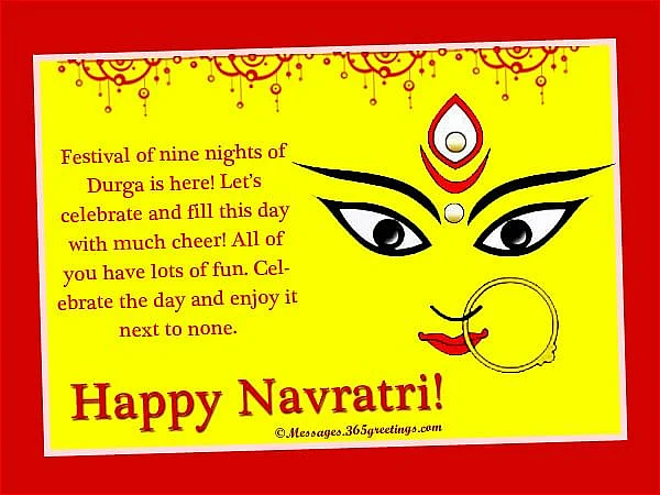 “Festival of nine nights is here, let’s celebrate this day with much cheer!”