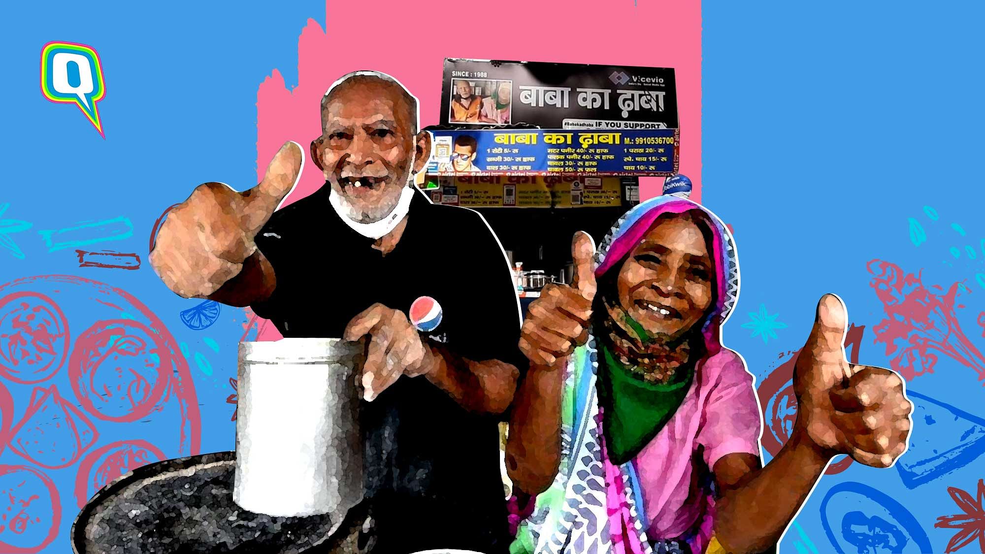 Kanta Prasad and Badami Devi smile with joy after support from Dilliwalas.