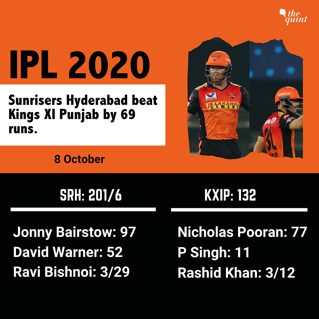 KXIP Bowled Out for 132, Slump to 69-Run Loss Against Sunrisers