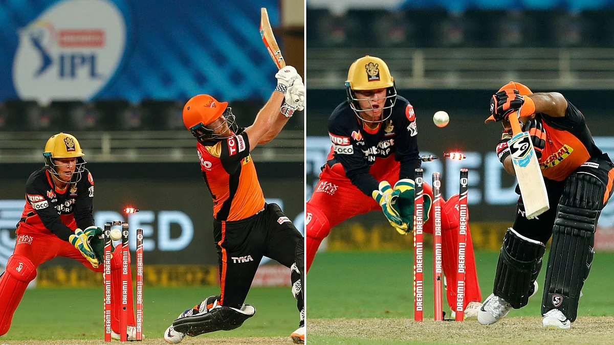 Sunrisers Hyderabad lost 32-8 after being 121-2 and slipped out for 153 against Royal Challengers Bangalore