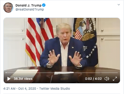 A tweet and a screengrab of Trump’s video are being used to falsely claim that he made such a statement.