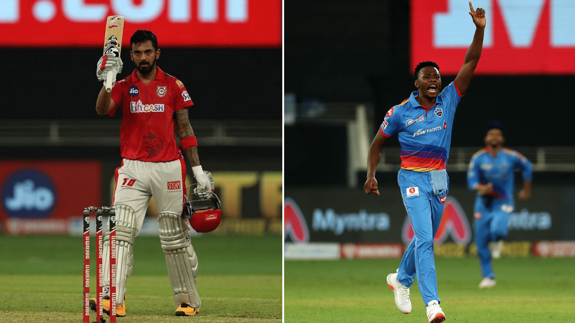 KL Rahul holds the Orange Cap with 313 runs while Kagiso Rabada leads the Purple Cap race with 12 wickets