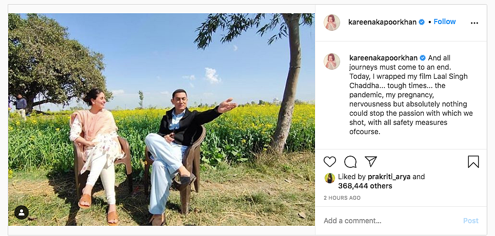 Kareena Kapoor and Aamir Khan on the sets of Laal Singh Chaddha.