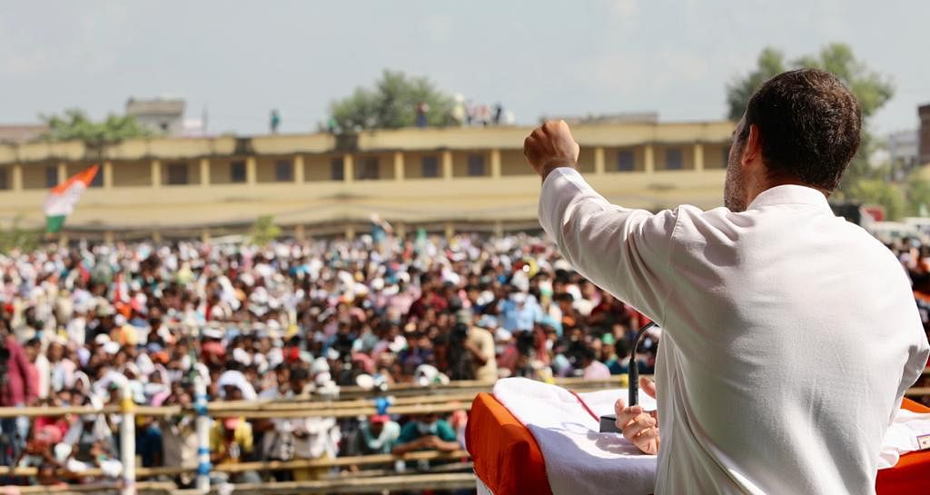 The rally comes as PM Modi is simultaneously addressing three rallies in the state ahead of the elections next week.