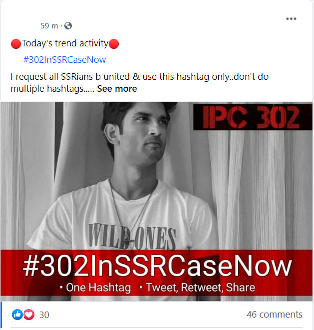 Ordinary Facebook users came together to  popularise hashtags that kept Sushant Singh Rajput relevant in the news.