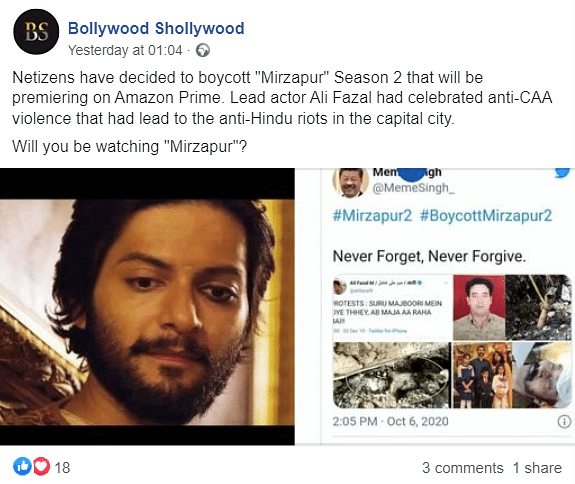 Users on social media have called the actor a ‘shameless supporter of killings’ in the Delhi violence.