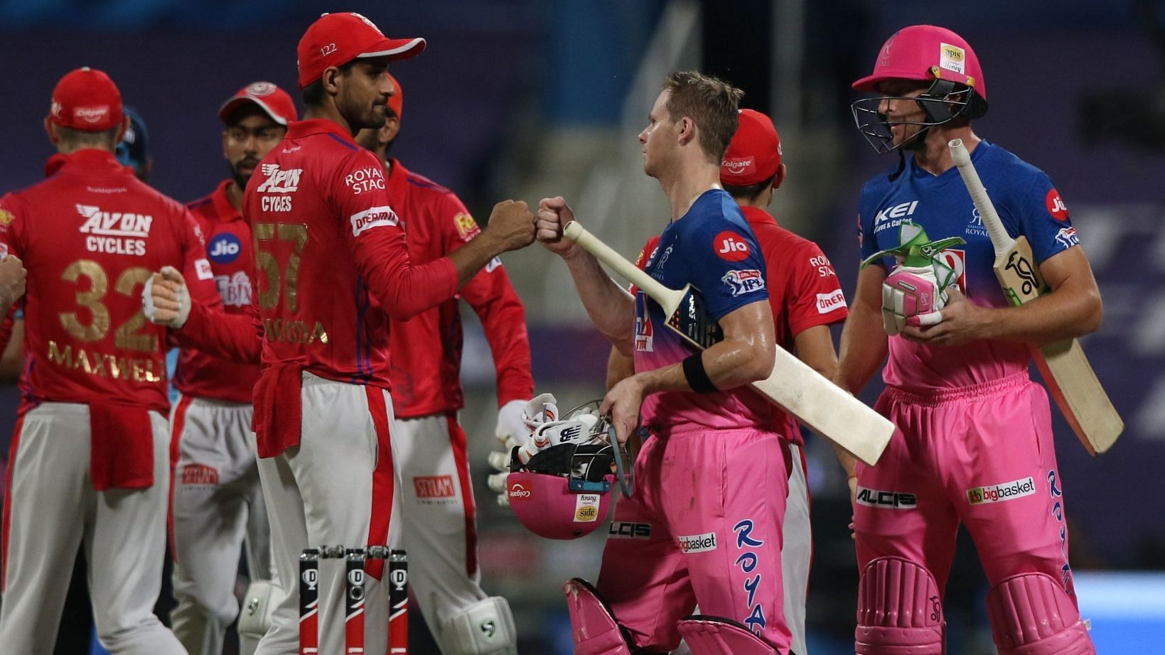 Steve Smith and Jos Buttler after hitting the winning runs against KXIP.