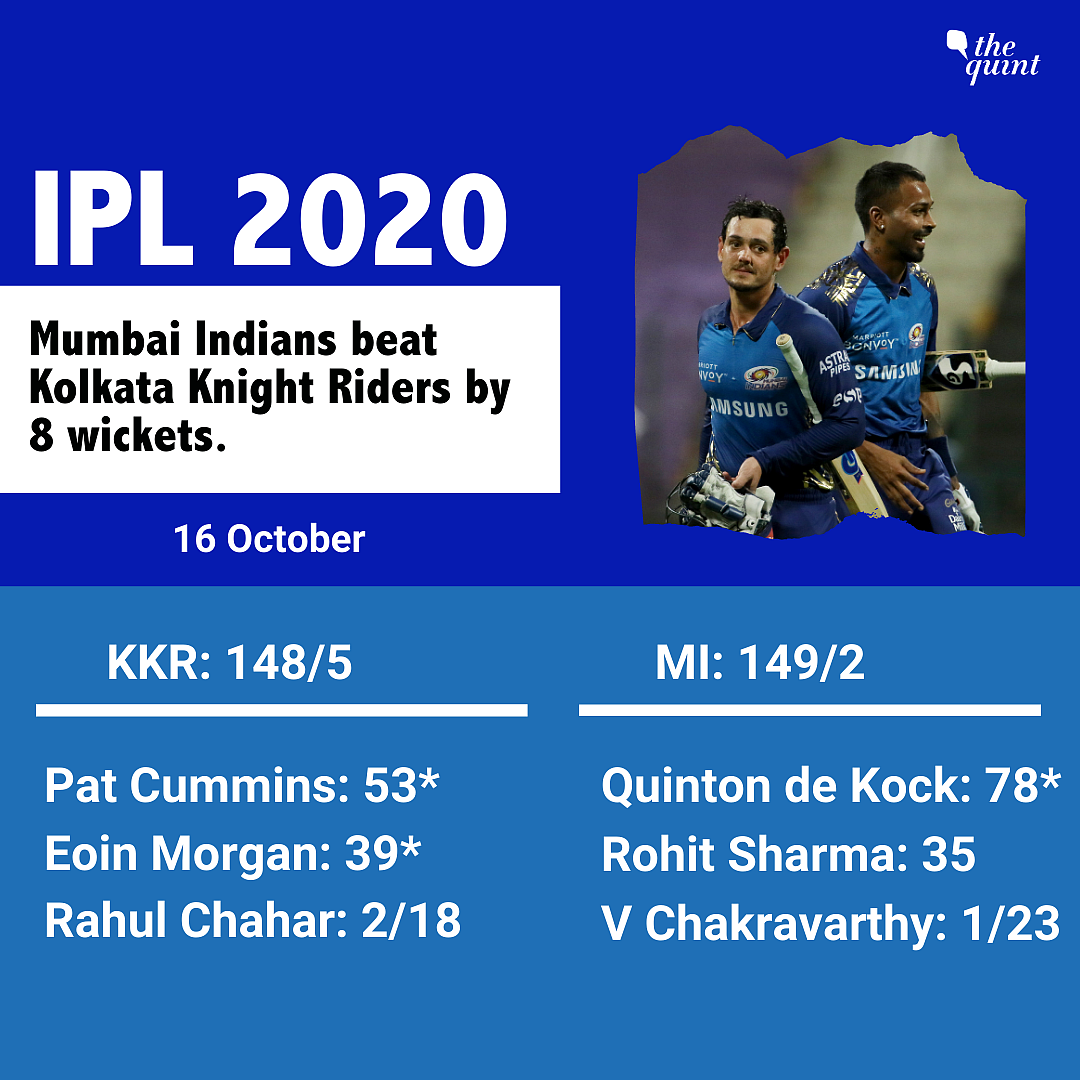 KKR Start Morgan Era With Loss, Go Down to MI Courtesy de Kock