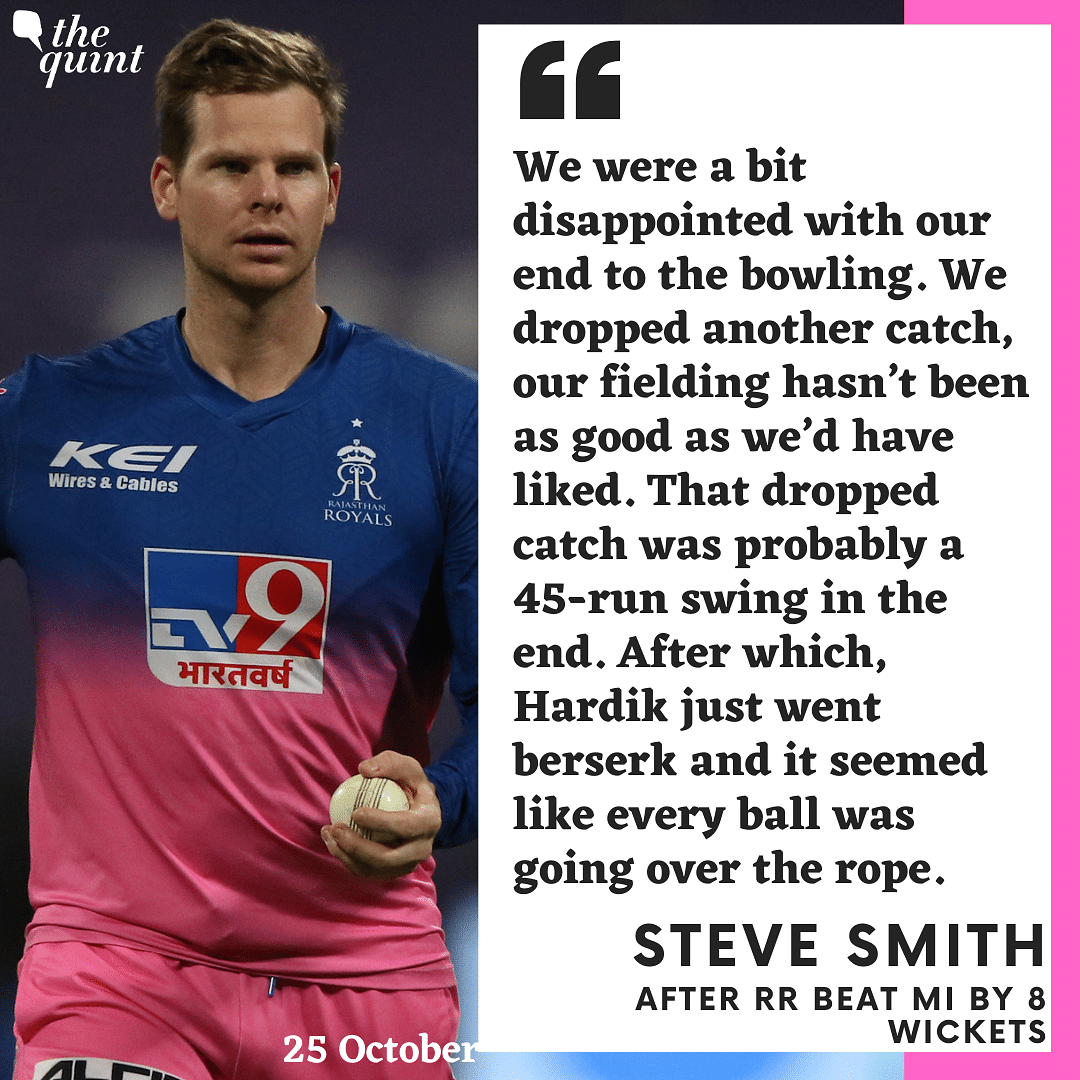 Smith said that they were really fortunate to win this game after giving away 74 runs in the last 4 overs.
