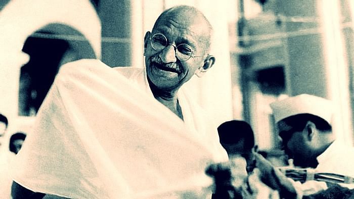 Archival image of Gandhiji.