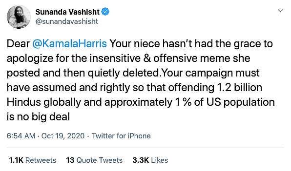 Kamala Harris Criticised After Niece Shares Photo of Her as Durga