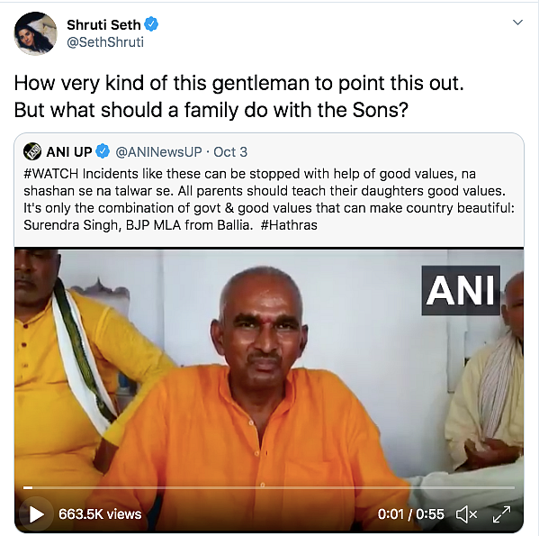 Kriti, Others Express Anger Over BJP MLA's Remark on Hathras Case