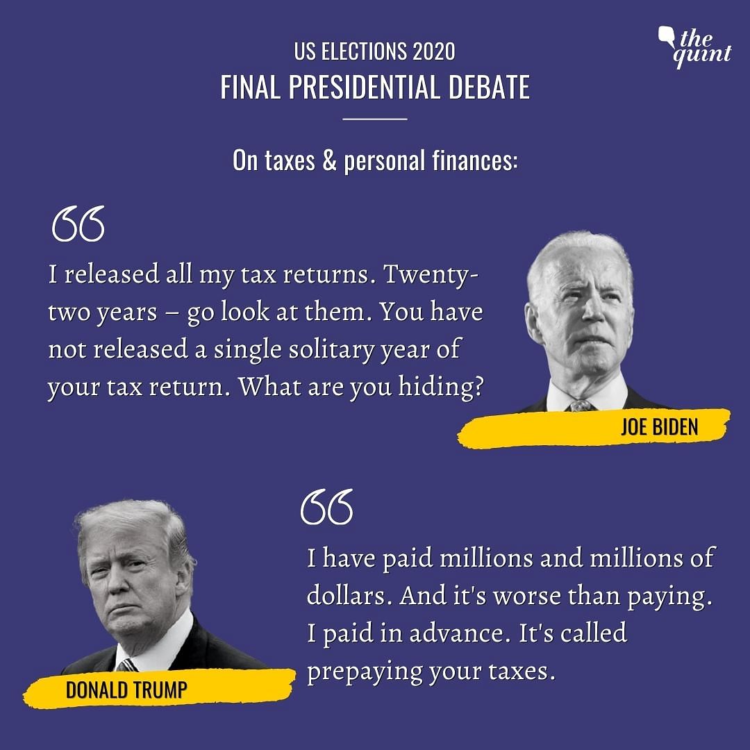 12 days before the US election, Trump and Biden shared the stage in a final face-off. 