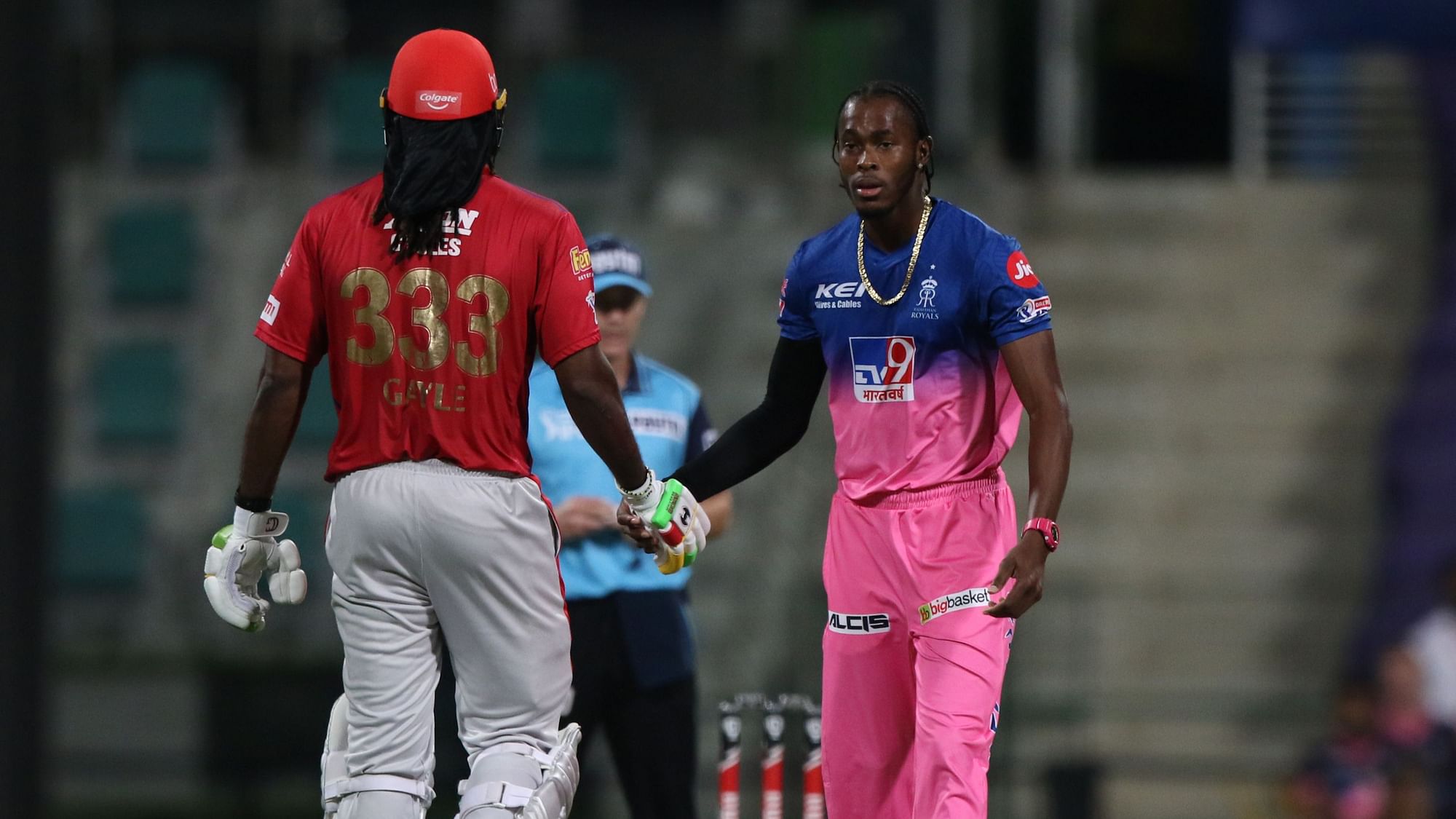 Even though Gayle missed his century, he showed sportsmanship by congratulating Archer for taking his wicket.
