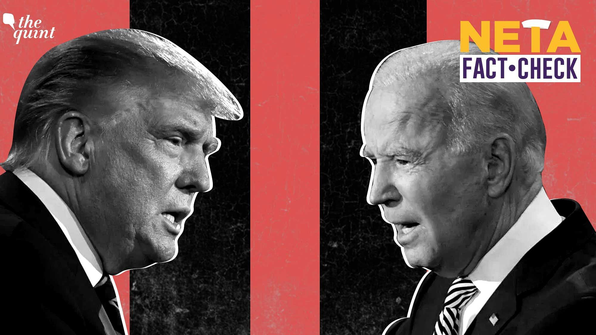 US Presidential 2020 Debate Fact Check: US President Donald Trump and former Vice-President Joe Biden.