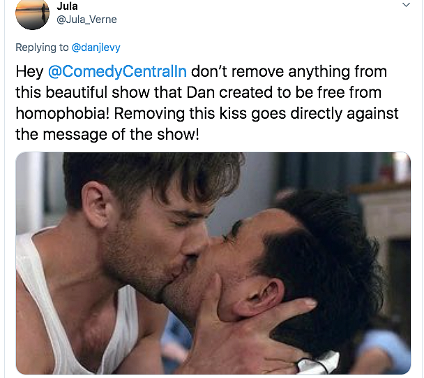 Schitt's Creek Creator Calls Out Indian Channel for Censoring Kiss