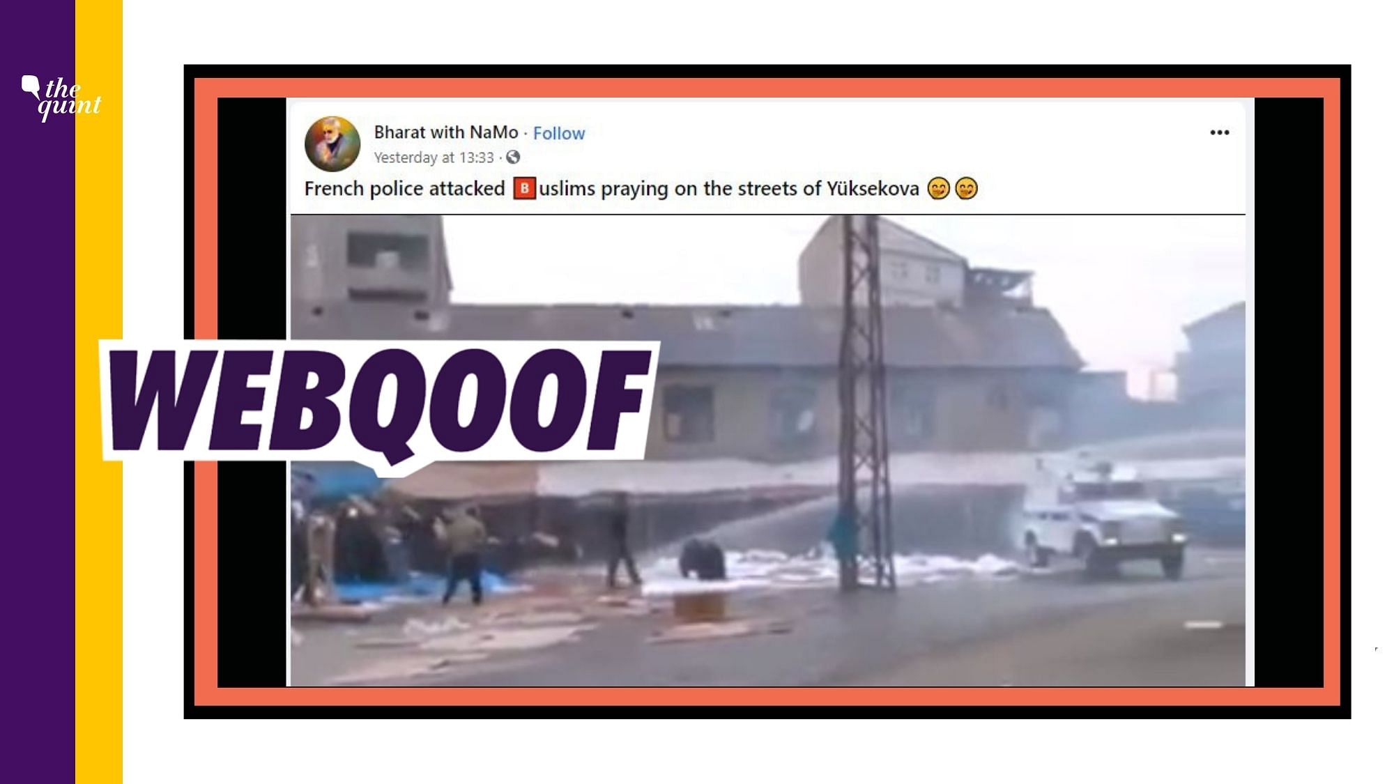 A video of Police using water cannons and tear gas shells on people is doing the rounds on social media with a claim that it is from France.